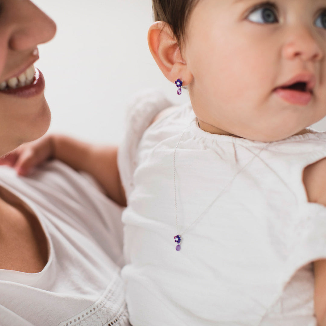 Amethyst Drop Necklace - Baby Fitaihi