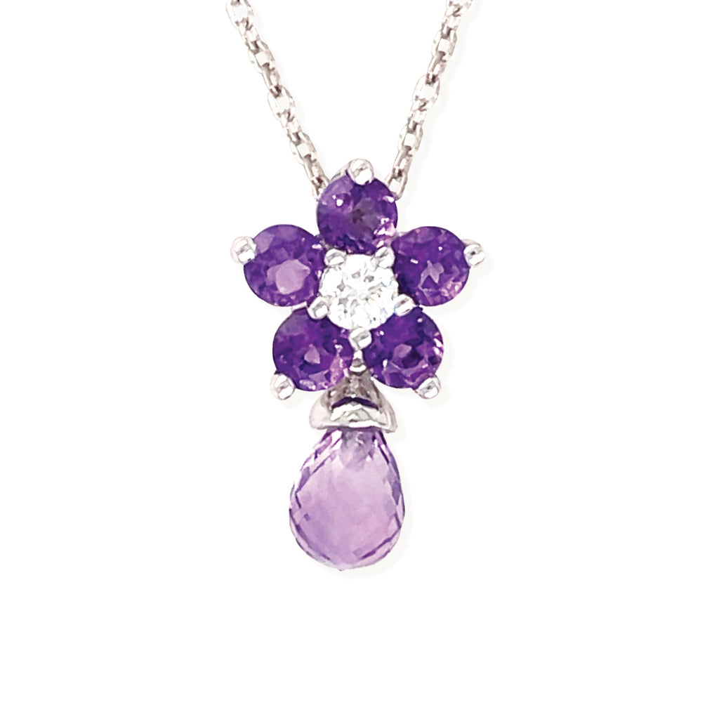Amethyst Drop Necklace - Baby Fitaihi