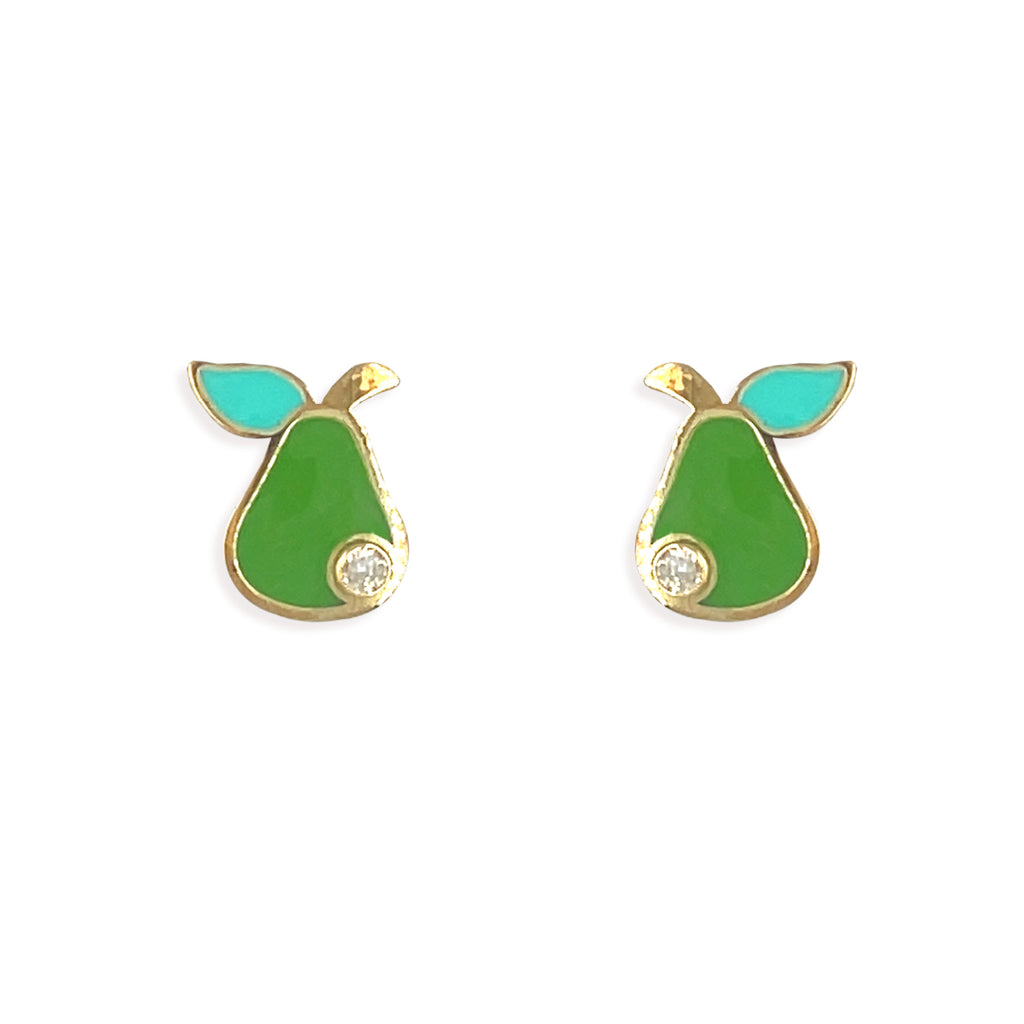 Green Pear Earrings - Baby Fitaihi