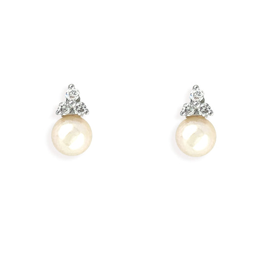 Pearl And Diamond Earrings - Baby Fitaihi