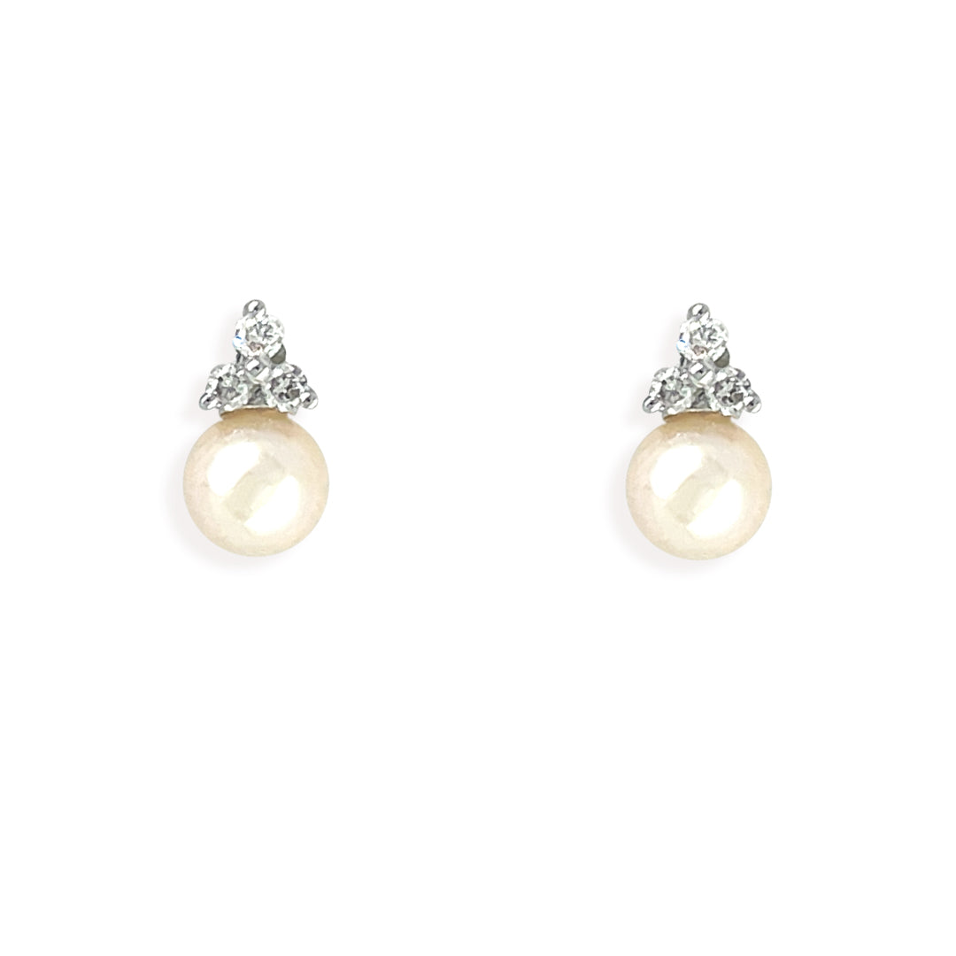 Pearl And Diamond Earrings - Baby Fitaihi