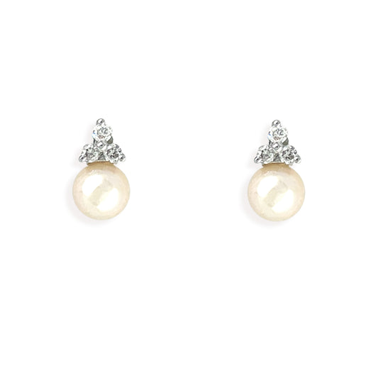 Pearl And Diamond Earrings - Baby Fitaihi