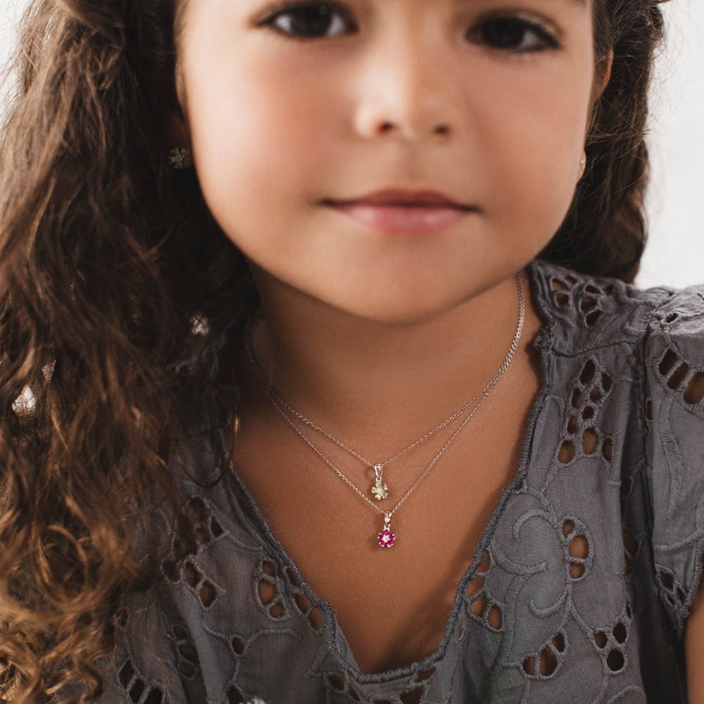 Roses Necklace & Earrings Ruby Set - Baby Fitaihi