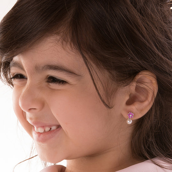 Roses Pink Sapphire Earrings - Baby Fitaihi