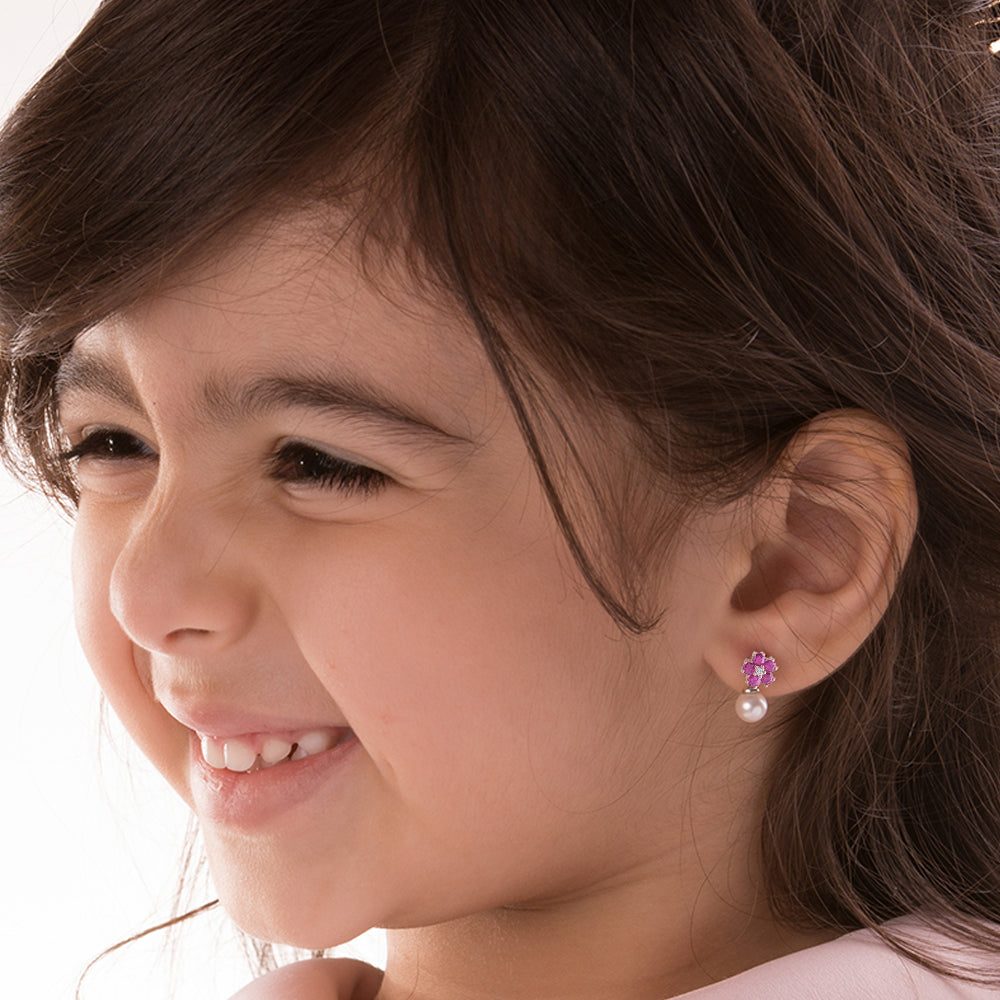 Roses Pink Sapphire Earrings - Baby Fitaihi