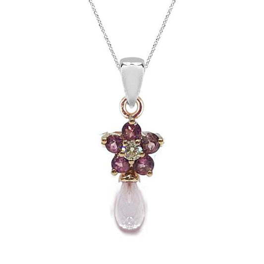 Roses Pink Sapphire Necklace - Baby Fitaihi