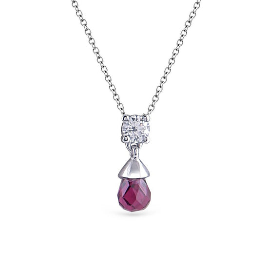 Roses Purple Stone & Diamond Necklace - Baby Fitaihi