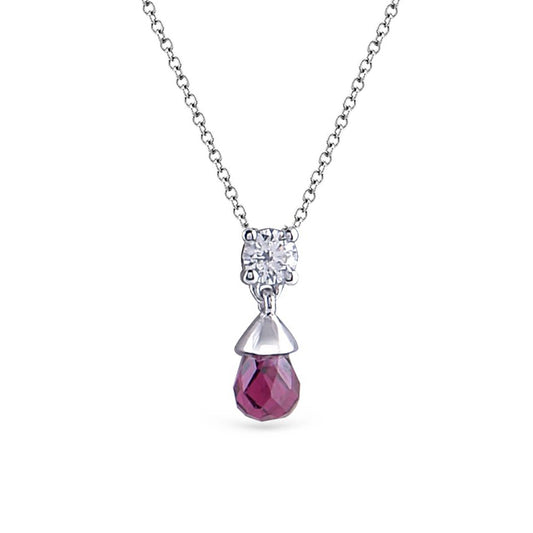 Roses Purple Stone & Diamond Necklace - Baby Fitaihi