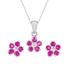 Roses Necklace & Earrings Ruby Set - Baby Fitaihi
