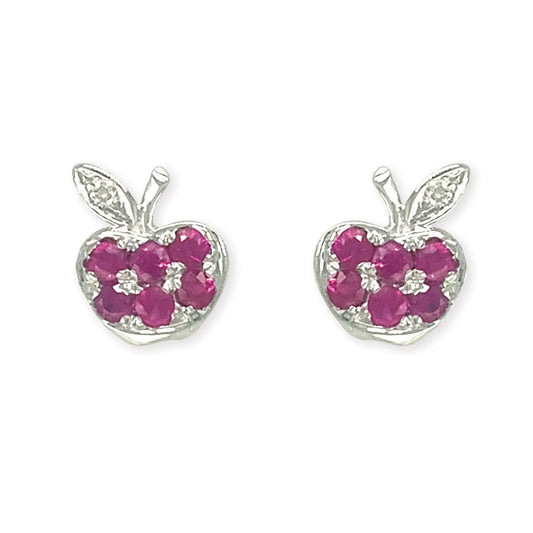 Apple Diamond Earrings - Baby FitaihiApple Diamond Earrings