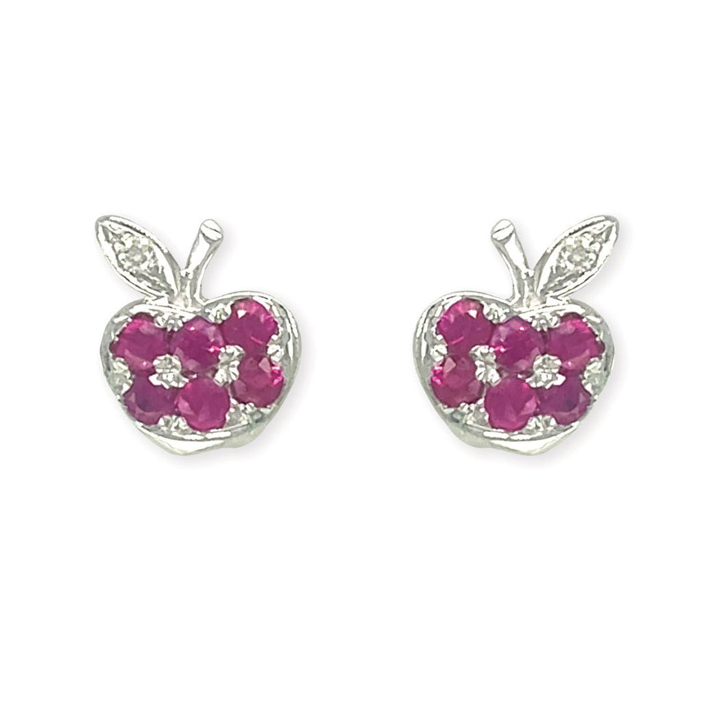 Apple Diamond Earrings - Baby FitaihiApple Diamond Earrings