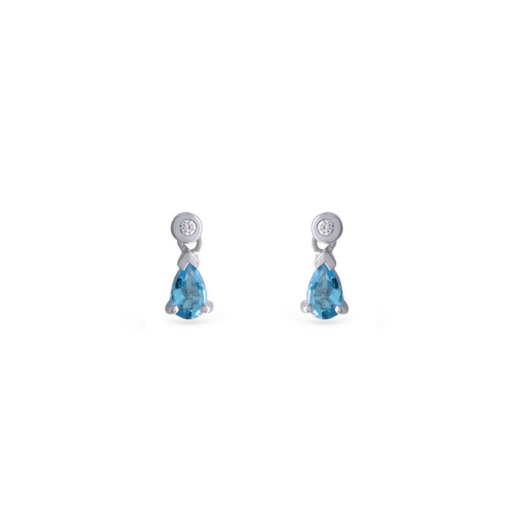 Blue Topaz Drop Earrings - Baby FitaihiBlue Topaz Drop Earrings