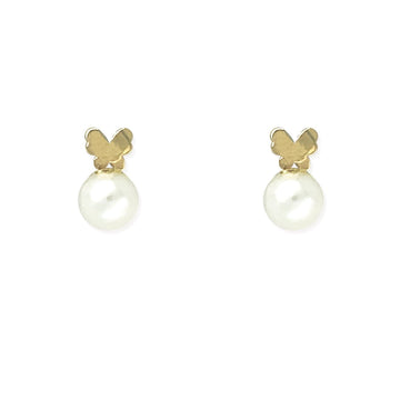 Butterfly & Pearl Earrings - Baby FitaihiButterfly & Pearl Earrings