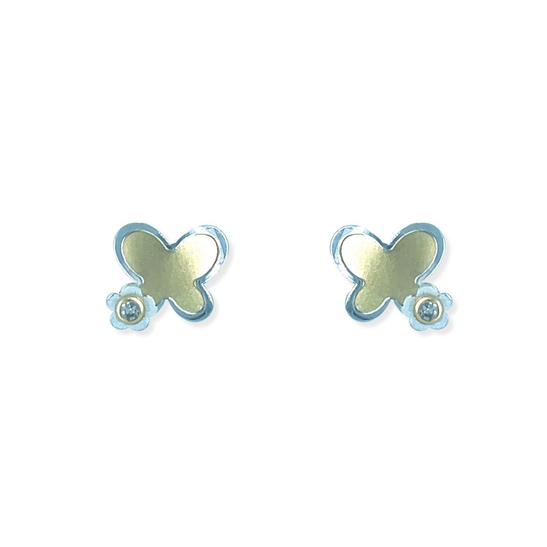 Butterfly shape Gold an Diamound Earrings - Baby FitaihiButterfly shape Gold an Diamound Earrings