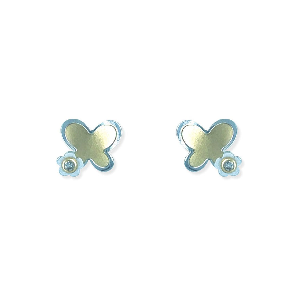 Butterfly shape Gold an Diamound Earrings - Baby FitaihiButterfly shape Gold an Diamound Earrings