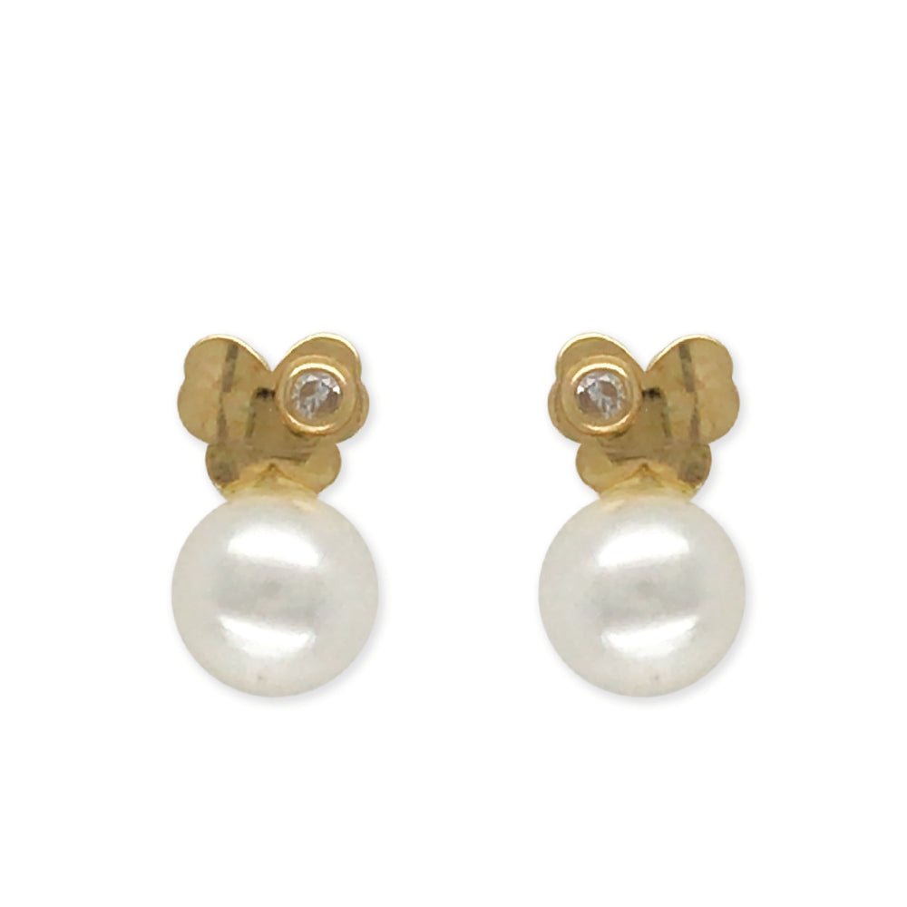 Butterfly Shaped Pearl Earrings - Baby FitaihiButterfly Shaped Pearl Earrings