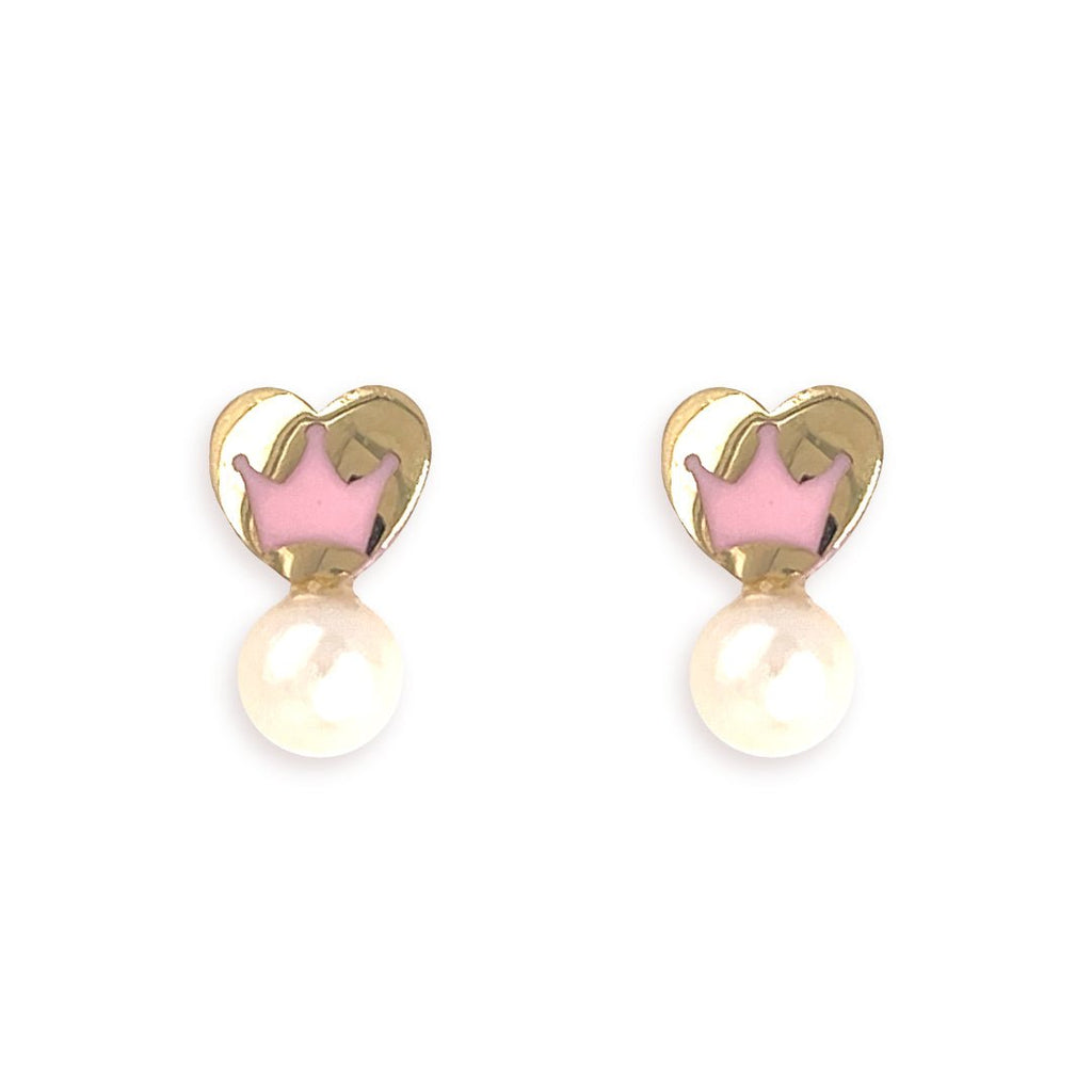 Crown Heart Earring - Baby FitaihiCrown Heart Earring