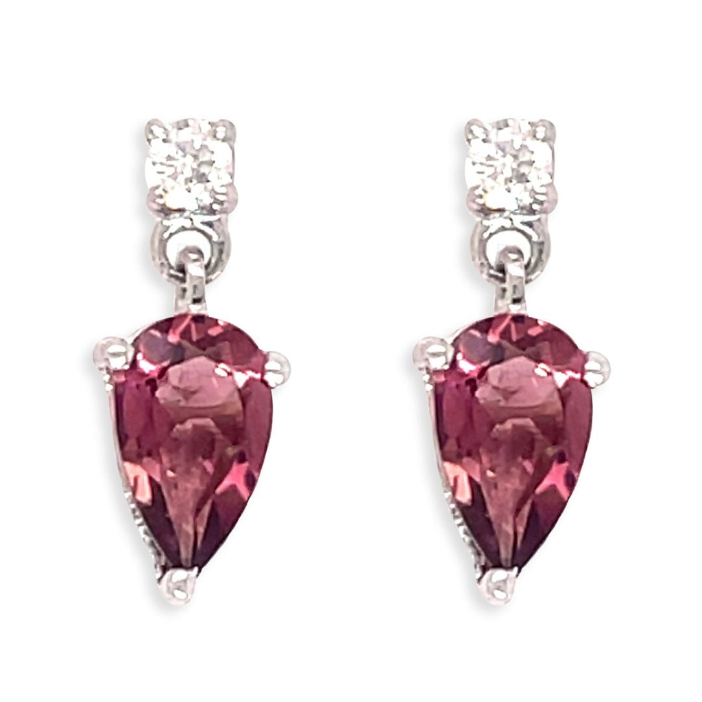 Diamond and Amethyst Earrings - Baby FitaihiDiamond and Amethyst Earrings
