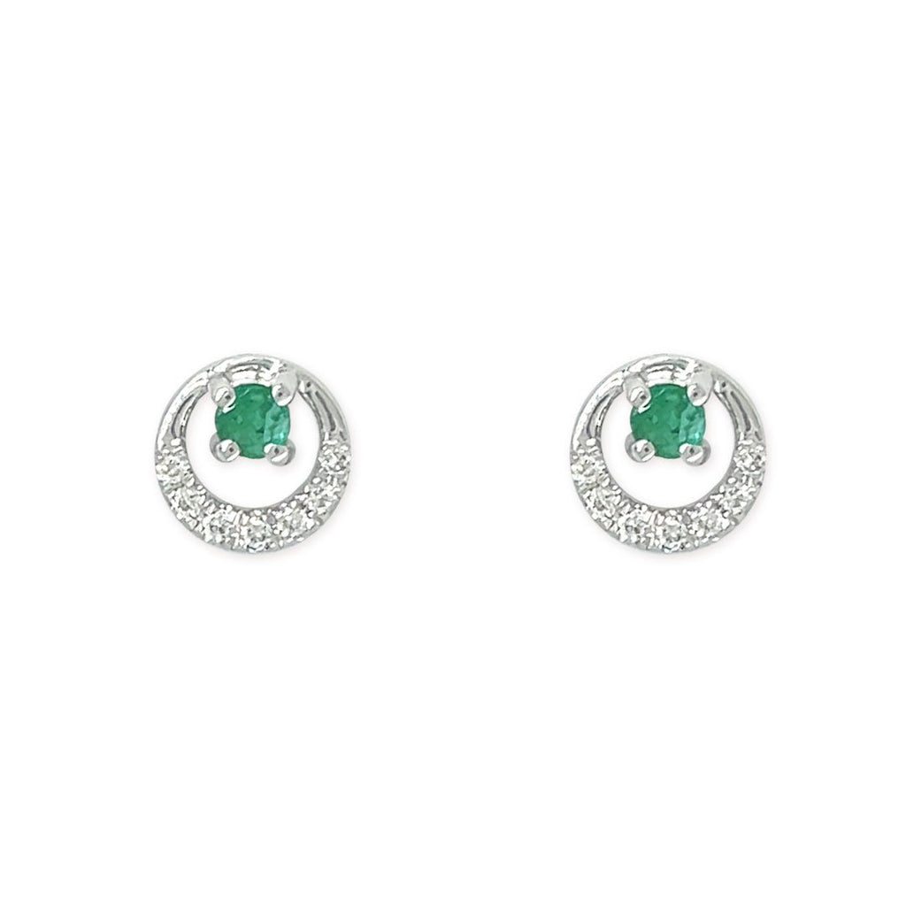 Diamond And Emerald Earrings - Baby FitaihiDiamond And Emerald Earrings