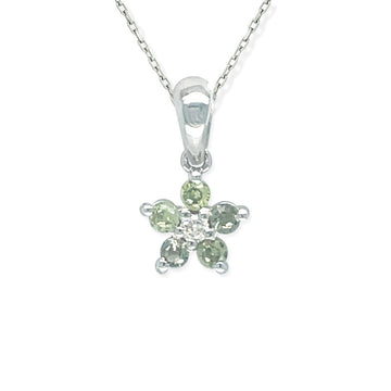 Diamond and Green Sapphire Rose Set - Baby FitaihiDiamond and Green Sapphire Rose Set