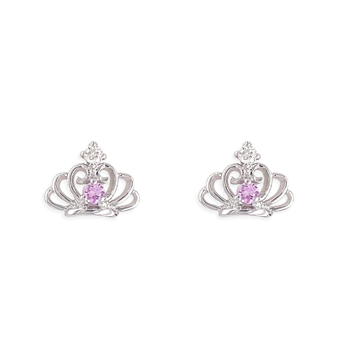 Diamond and Pink Sapphire Earrings - Baby FitaihiDiamond and Pink Sapphire Earrings