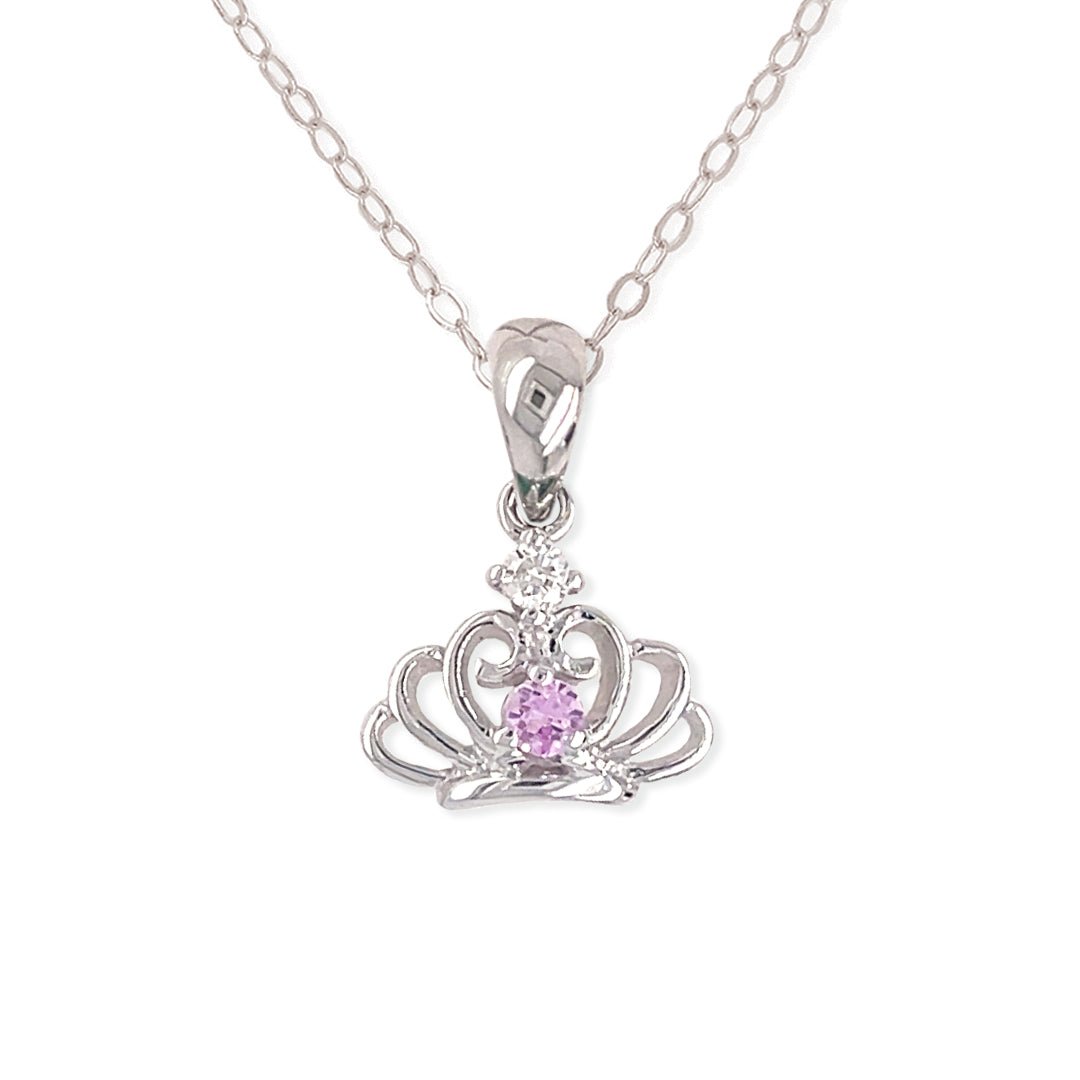 Diamond and Pink Sapphire Necklace - Baby FitaihiDiamond and Pink Sapphire Necklace