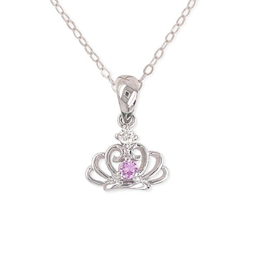 Diamond and Pink Sapphire Necklace - Baby FitaihiDiamond and Pink Sapphire Necklace