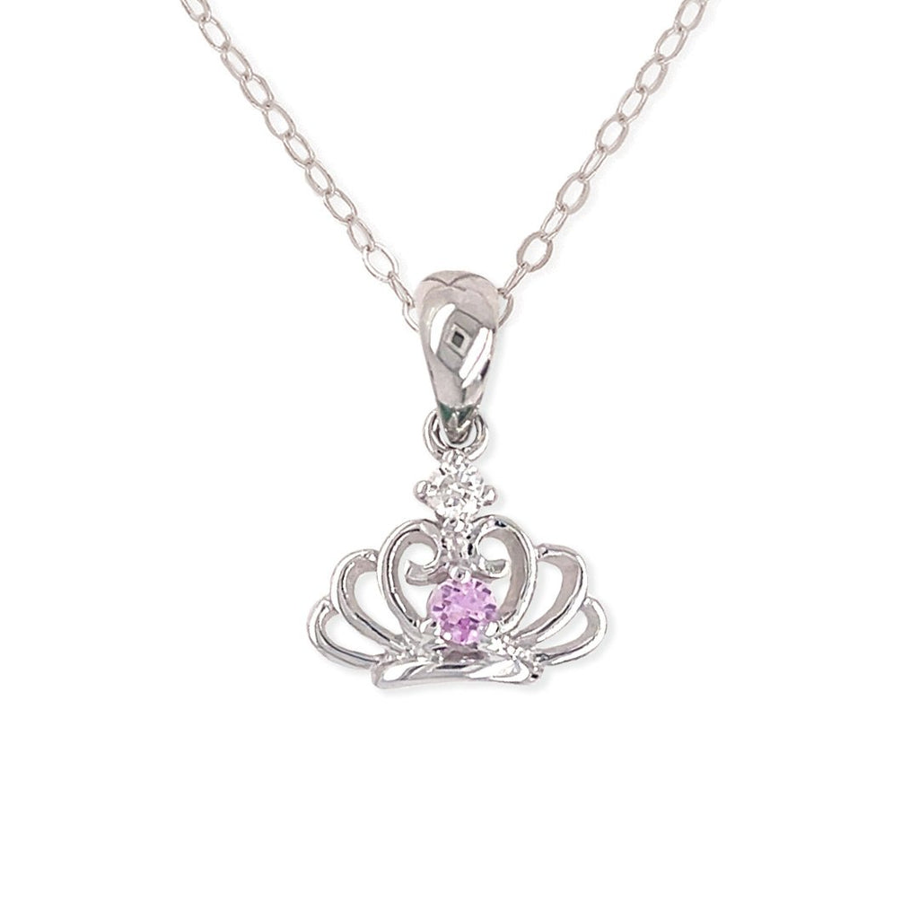 Diamond and Pink Sapphire Necklace - Baby FitaihiDiamond and Pink Sapphire Necklace