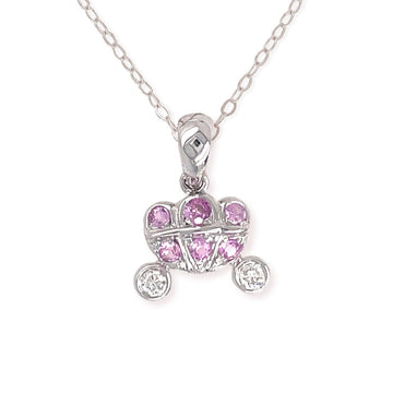 Diamond and Pink Sapphire Necklace - Baby FitaihiDiamond and Pink Sapphire Necklace