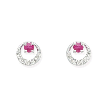 Diamond And ruby Earrings - Baby FitaihiDiamond And ruby Earrings