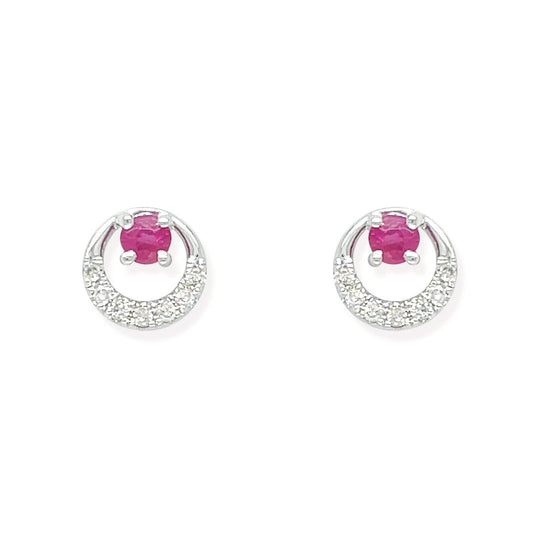 Diamond And ruby Earrings - Baby FitaihiDiamond And ruby Earrings