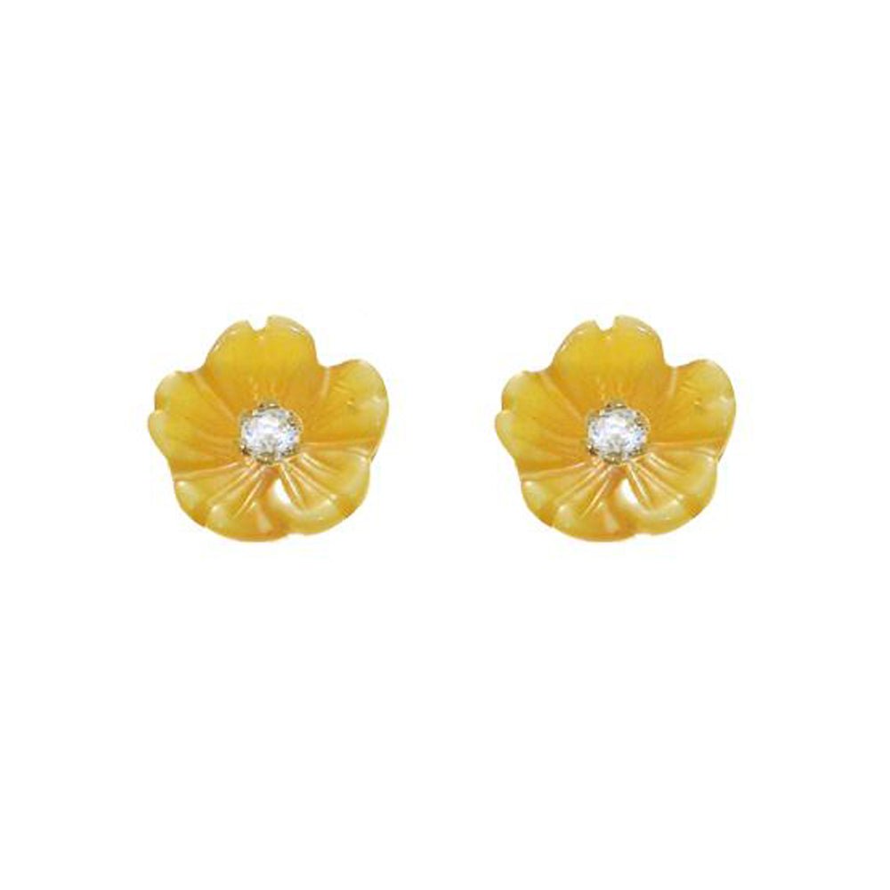 Diamond Flower Earrings - Baby FitaihiDiamond Flower Earrings