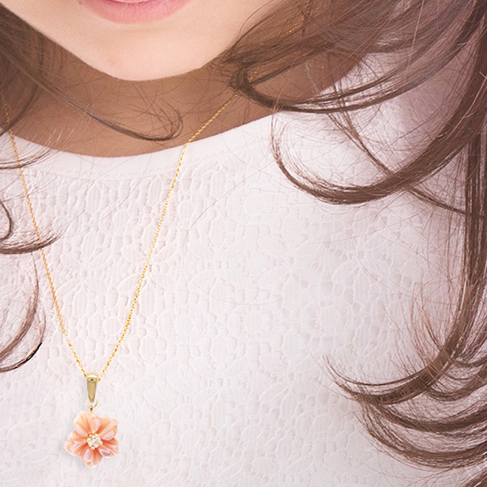 Diamond Flower Necklace - Baby FitaihiDiamond Flower Necklace