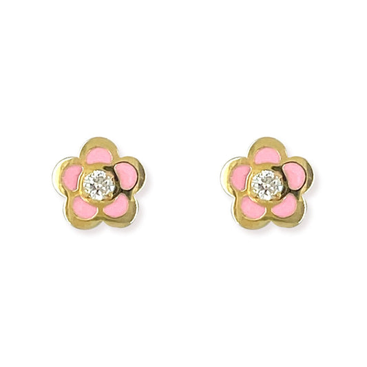 Diamond Flower Studs - Baby FitaihiDiamond Flower Studs