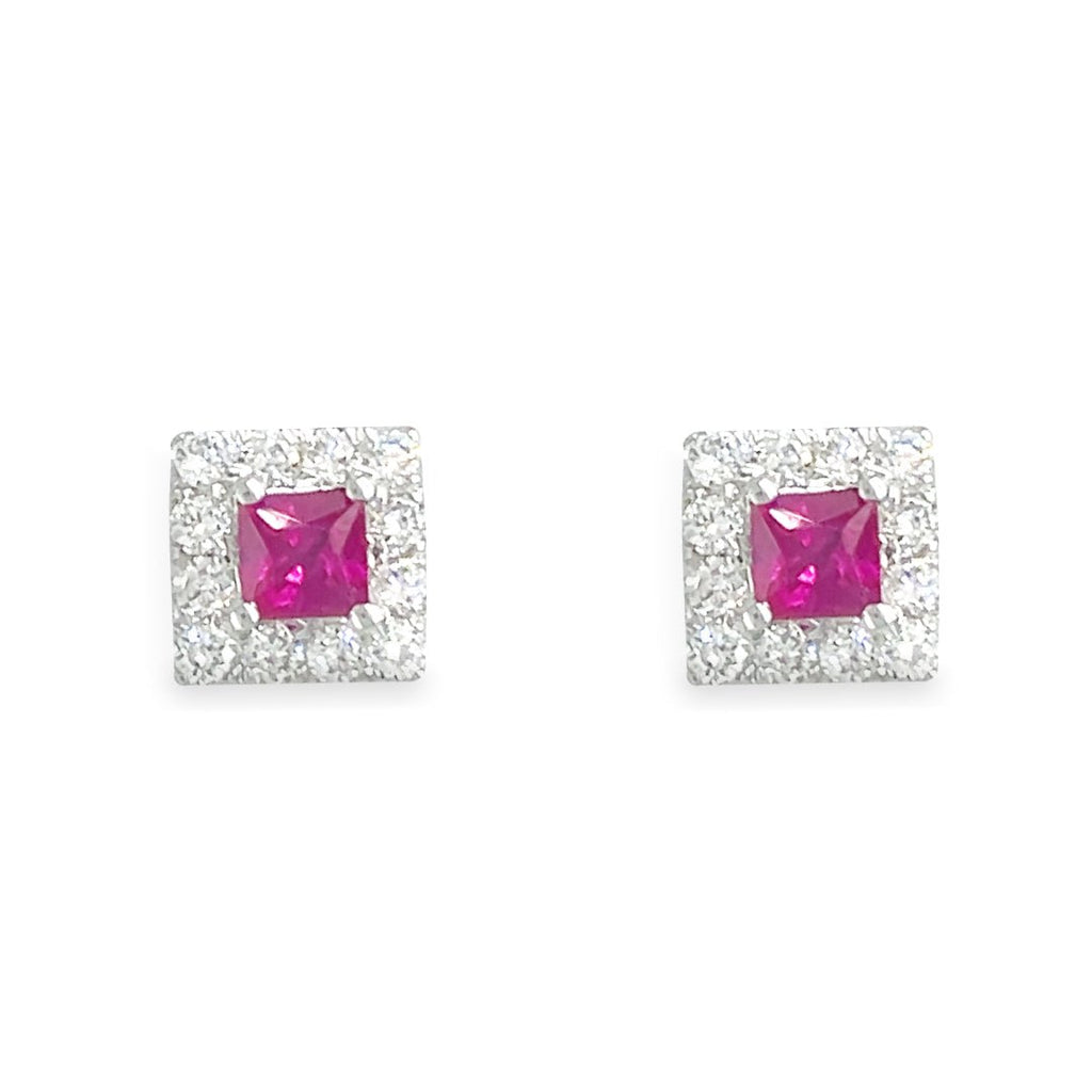 Diamond Ruby Earrings - Baby FitaihiDiamond Ruby Earrings