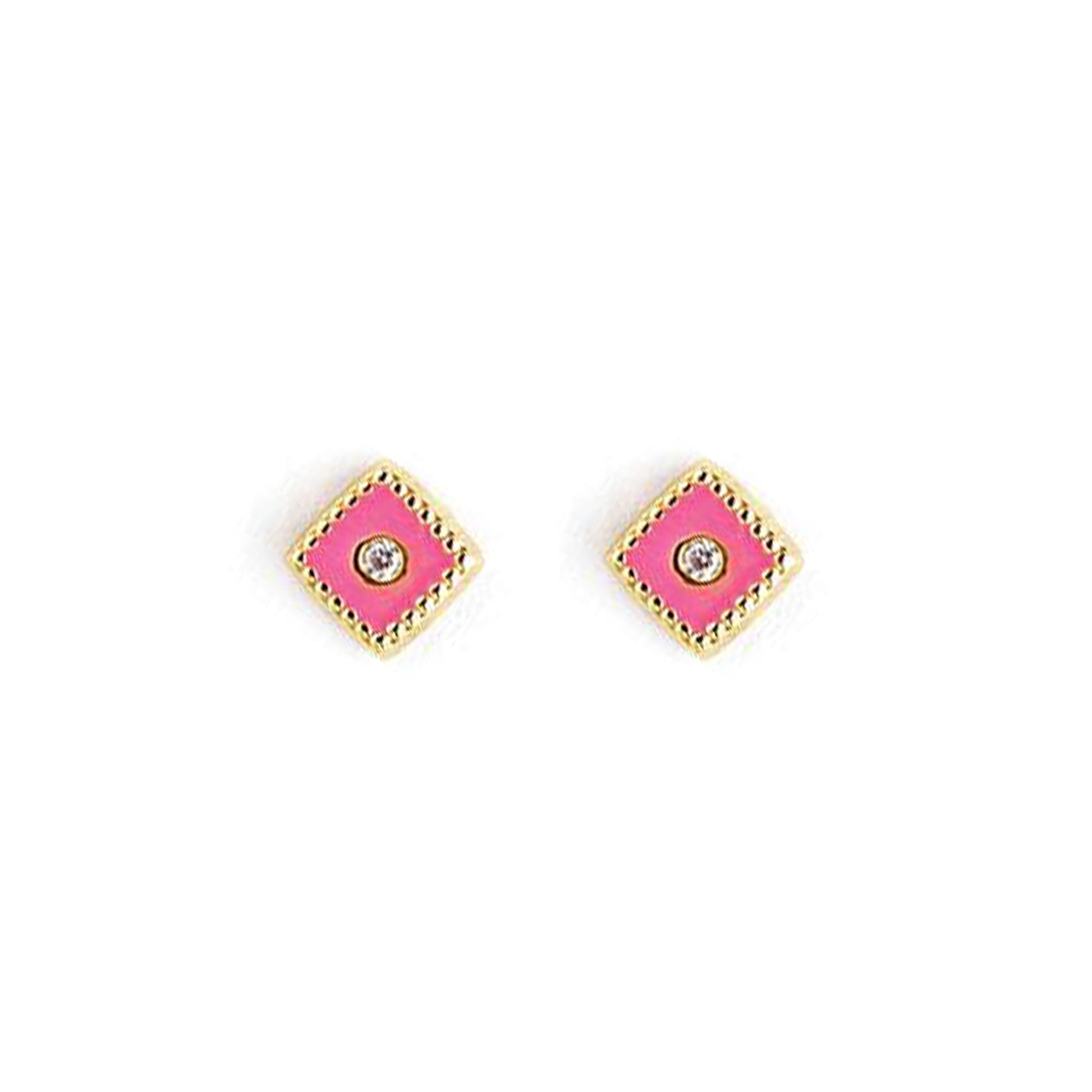 Diamond Shape Gold Earrings - Baby FitaihiDiamond Shape Gold Earrings