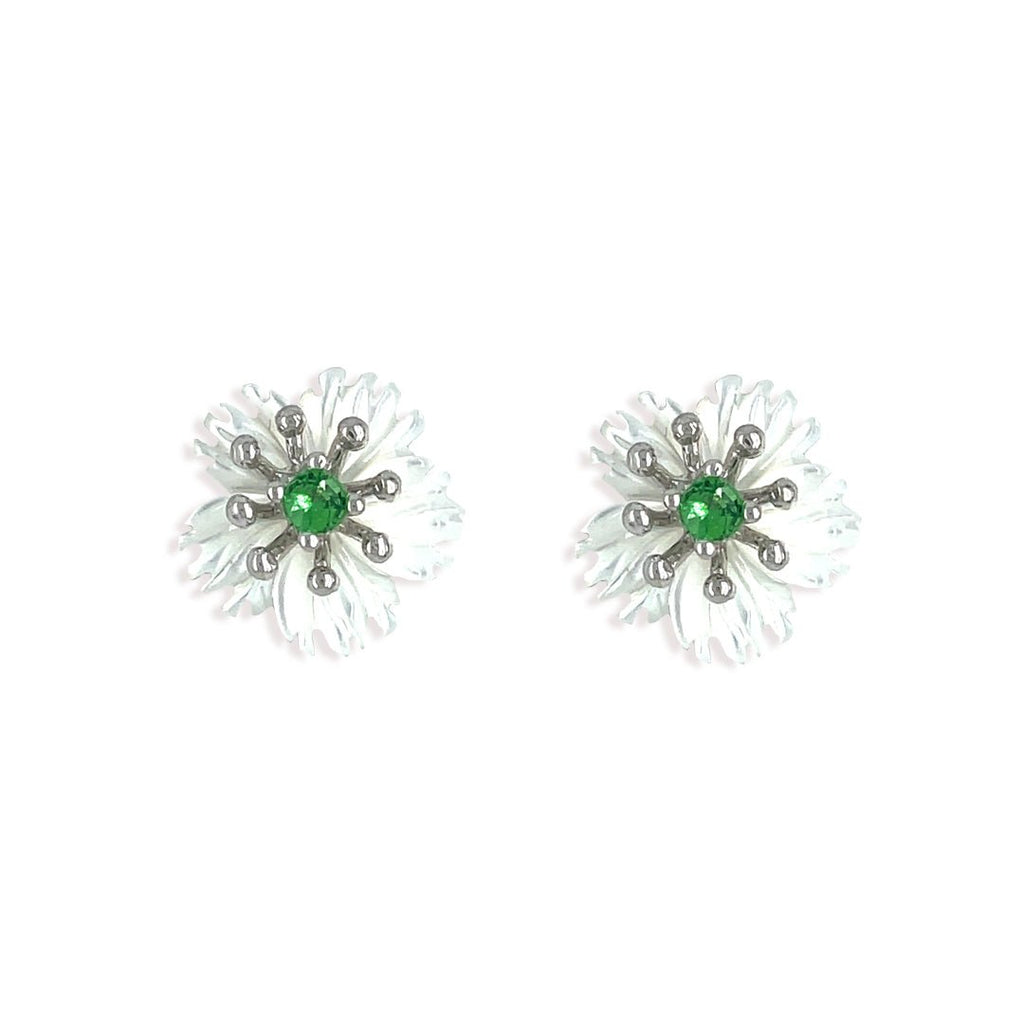Emerald Flower earrings - Baby FitaihiEmerald Flower earrings