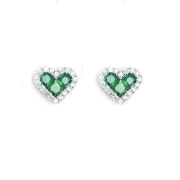 Emerald Heart Earrings - Baby FitaihiEmerald Heart Earrings