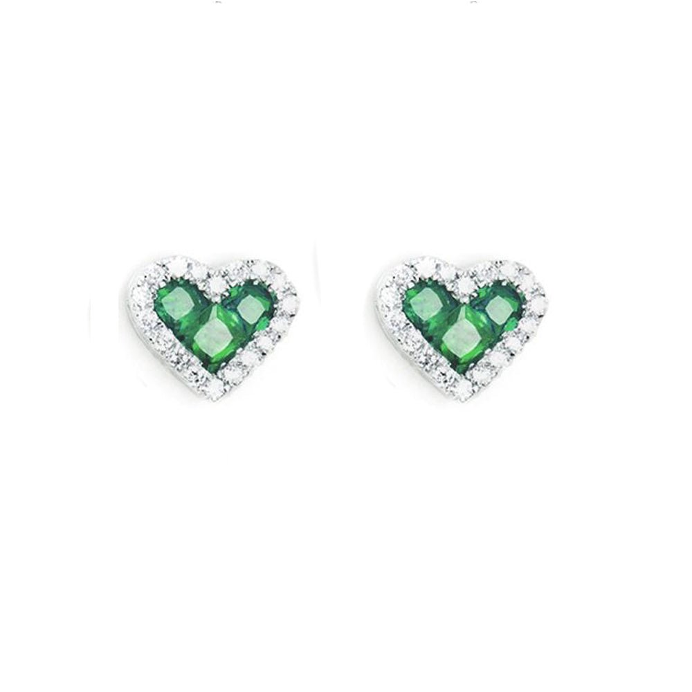 Emerald Heart Earrings - Baby FitaihiEmerald Heart Earrings