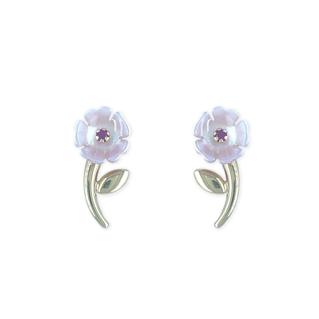Floral Ruby Diamond Earrings - Baby FitaihiFloral Ruby Diamond Earrings