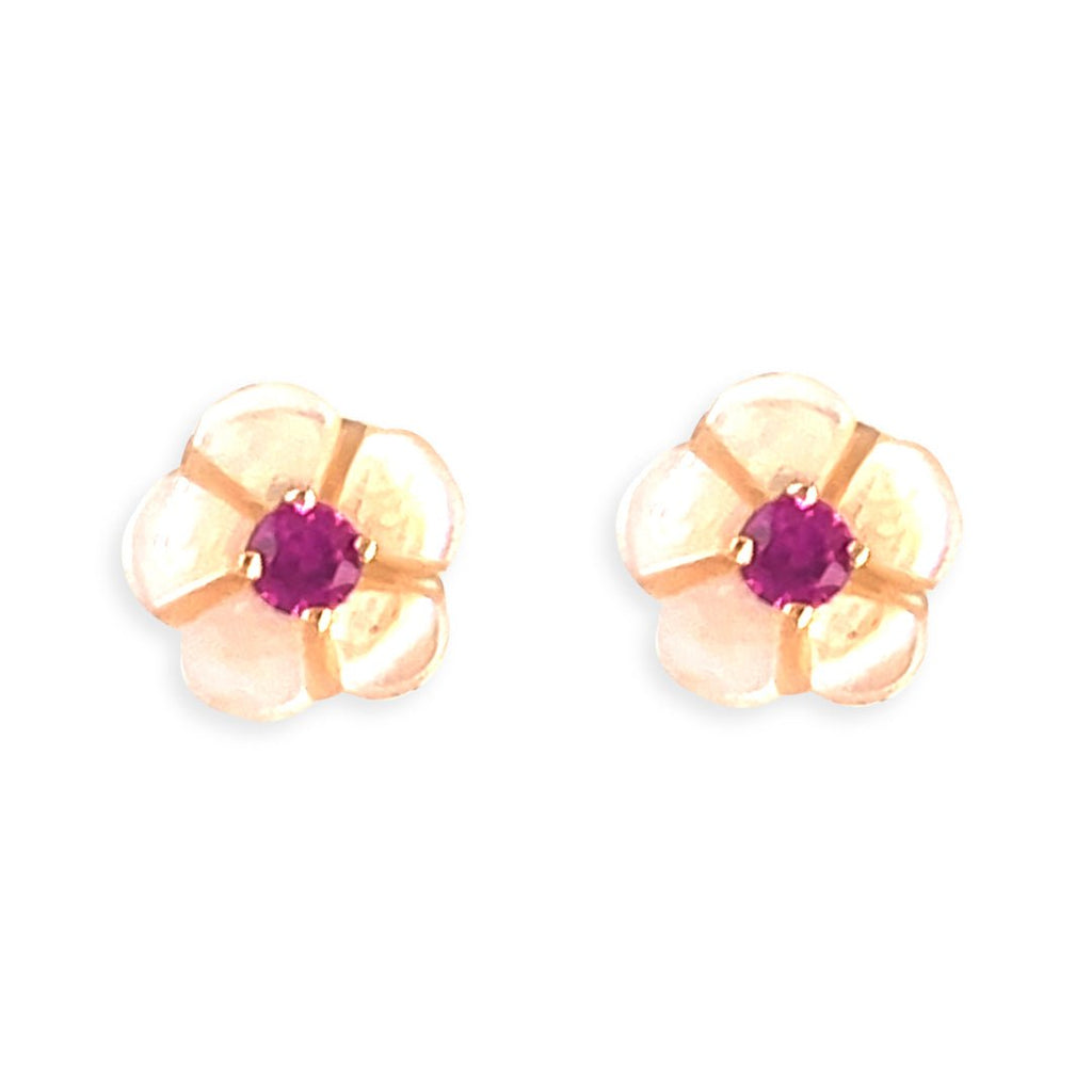 Floral Ruby Earrings - Baby FitaihiFloral Ruby Earrings