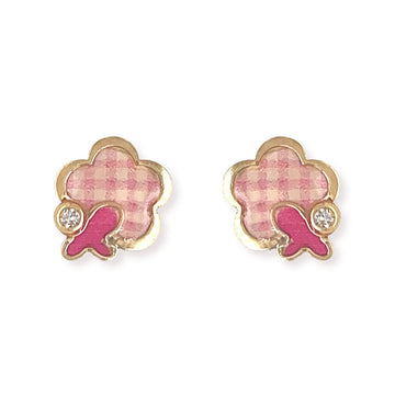 Flower Chequered Earrings - Baby FitaihiFlower Chequered Earrings