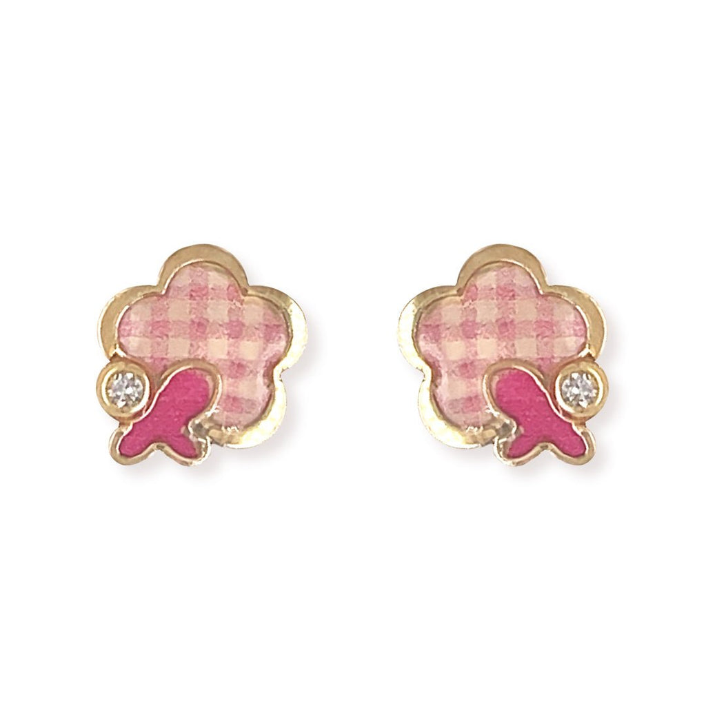 Flower Chequered Earrings - Baby FitaihiFlower Chequered Earrings