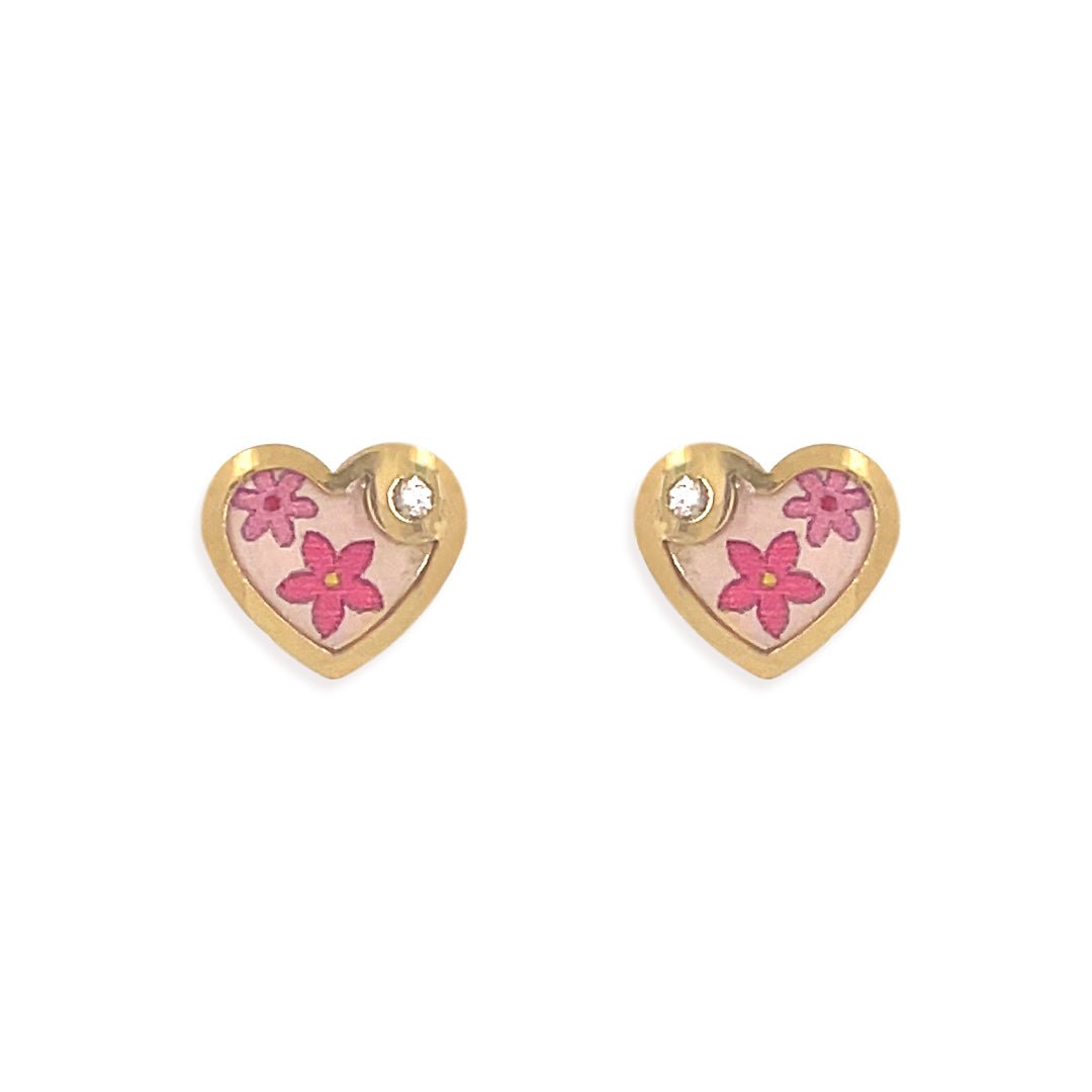 Flower Heart Earrings - Baby FitaihiFlower Heart Earrings