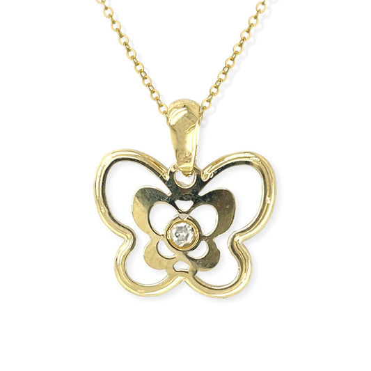 Gold Butterfly Necklace - Baby FitaihiGold Butterfly Necklace