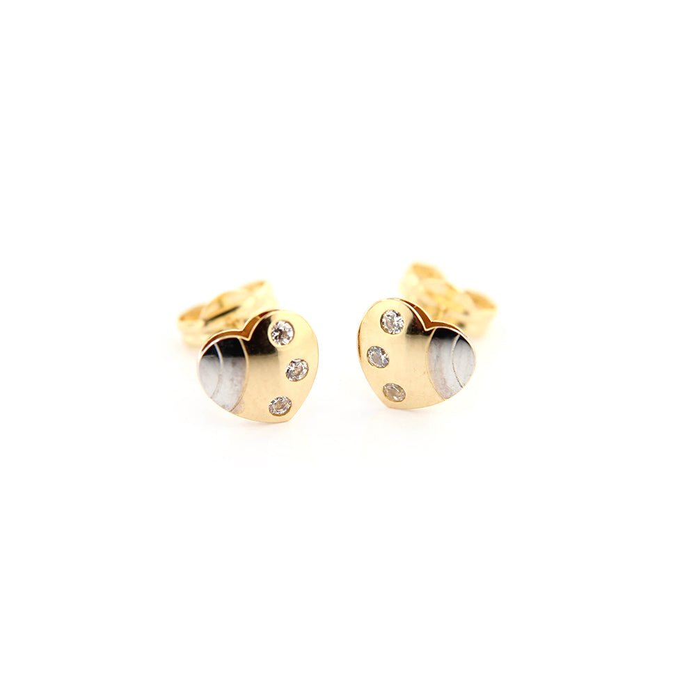 Gold Heart Earrings - Baby FitaihiGold Heart Earrings