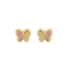 Gold & Pink Butterfly Earrings - Baby FitaihiGold & Pink Butterfly Earrings