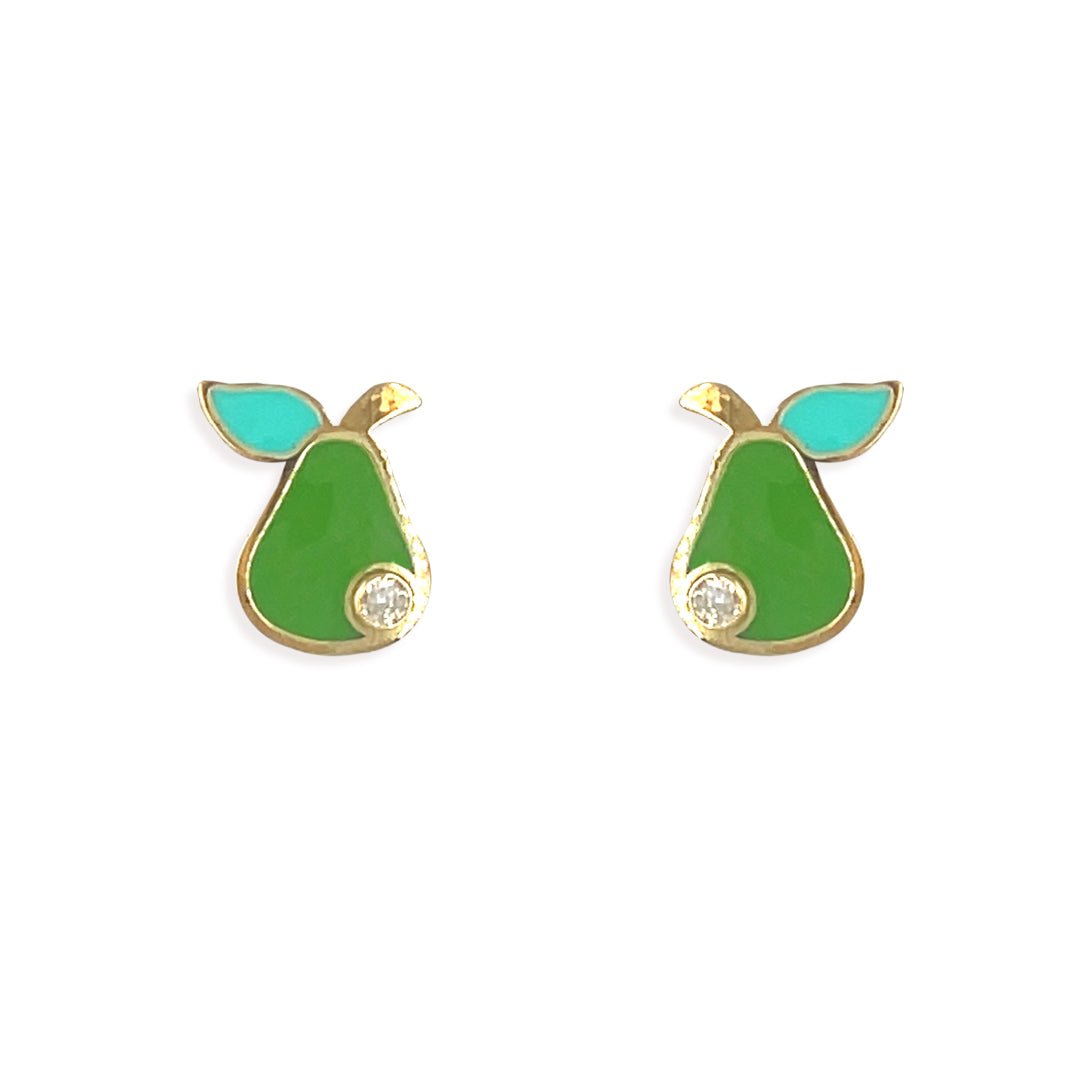 Green Pear Earrings - Baby FitaihiGreen Pear Earrings