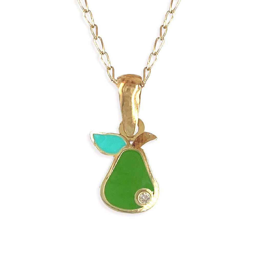 Green Pear Pendant - Baby FitaihiGreen Pear Pendant