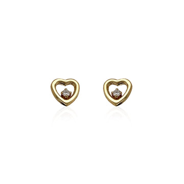 Heart And Diamond Earrings - Baby FitaihiHeart And Diamond Earrings